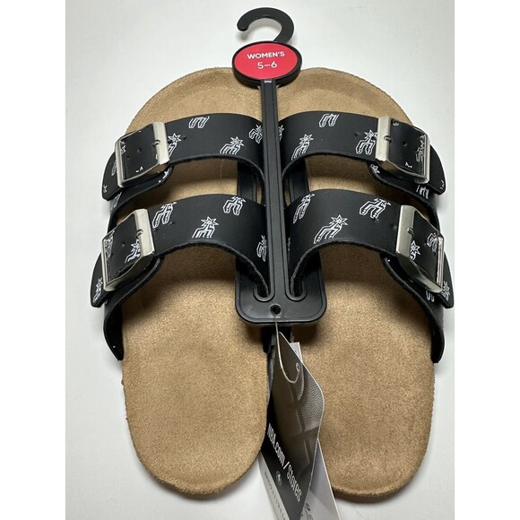 Womens FOCO NBA San Antonio Spurs Double Buckle Slide Sandals Size S (5-6) - Picture 3 of 6